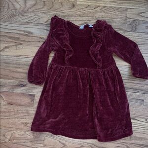 H&M Burgundy Ruffle Dress 3/4